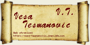 Vesa Tešmanović vizit kartica